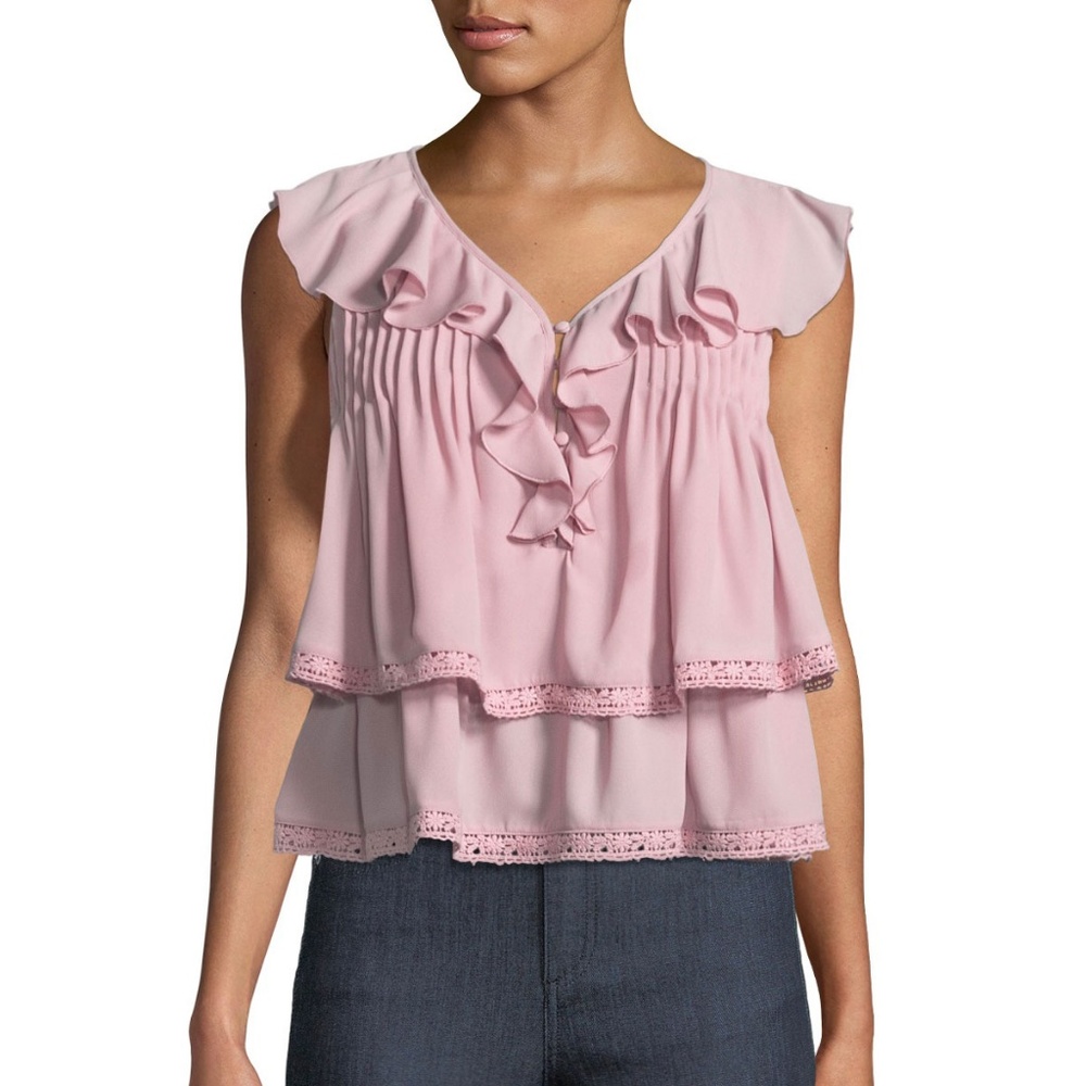Rebecca Minkof Tiered Ruffle Top - Picture 1 of 1